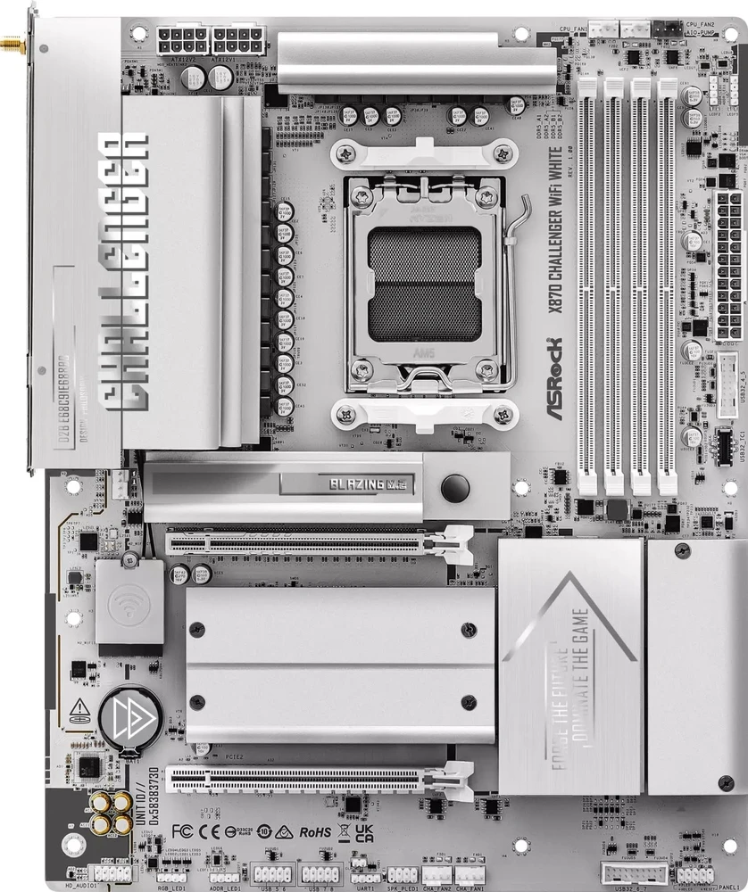 Pagrindinė plokštė ASRock X870 Challenger WiFi Baltas AM5 ATX HDMI/USB-C