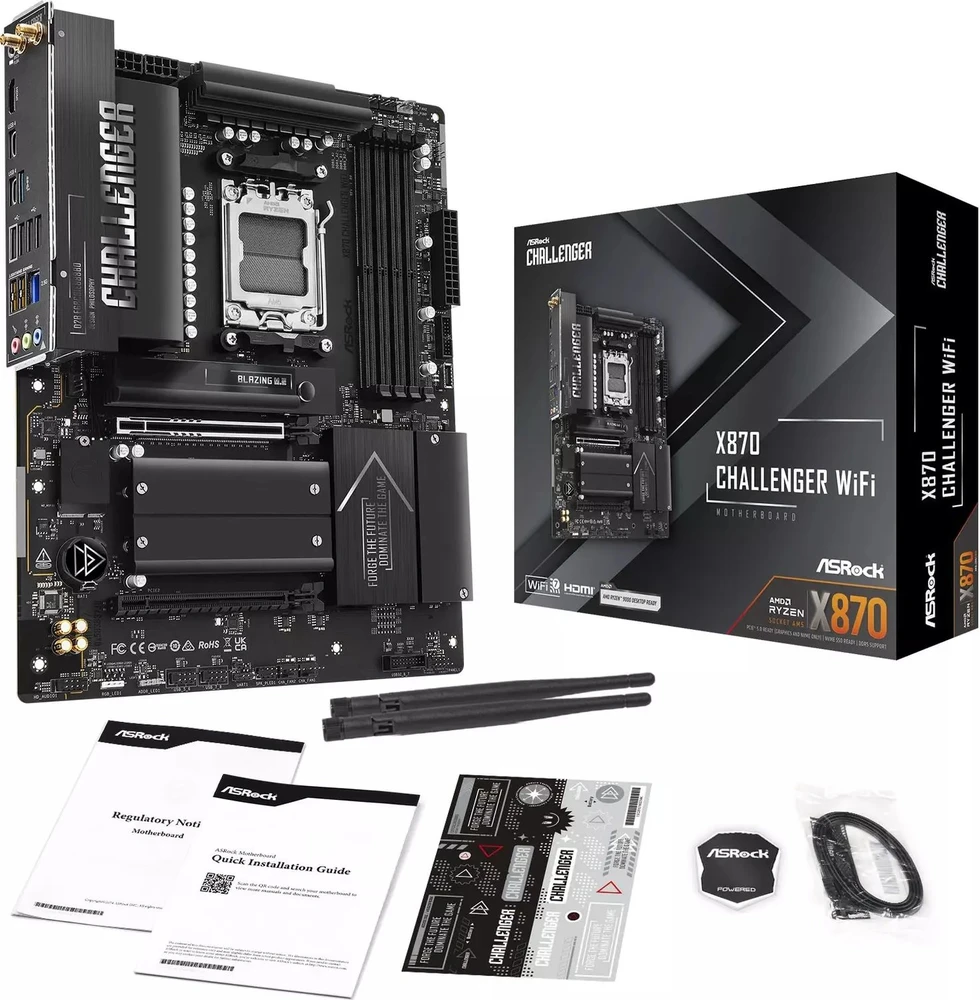 Pagrindinė plokštė Asrock X870 Challenger WiFi AMD X870 Lizdas AM5 ATX