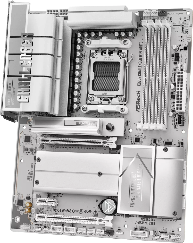 Pagrindinė plokštė ASRock X870E Challenger WiFi Baltas AM5 ATX HDMI/USB-C D