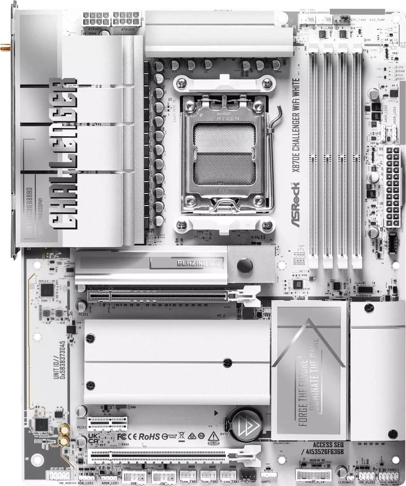 Pagrindinė plokštė ASRock X870E Challenger WiFi Baltas AM5 ATX HDMI/USB-C D