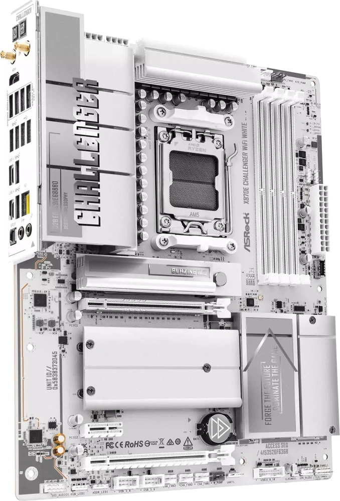 Pagrindinė plokštė ASRock X870E Challenger WiFi Baltas AM5 ATX HDMI/USB-C D