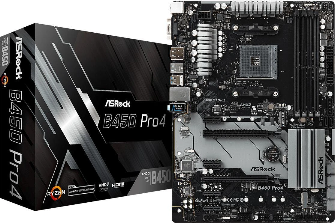 Pagrindinė plokštė ASROCK B450 Pro4