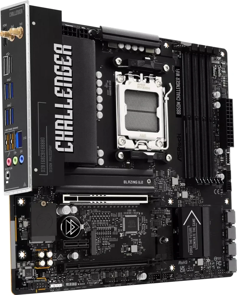 Pagrindinė plokštė ASROCK B850M Challenger WiFi DDR5 AM5 90-MXBU40-A0UAYZ mažmeninė prekyba
