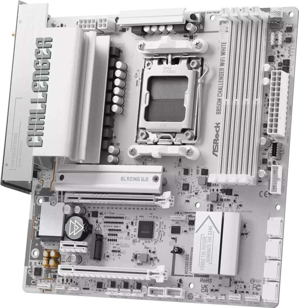 Pagrindinė plokštė ASRock B850M Challenger WiFi Baltas AM5 mATX HDMI/DP DDR5