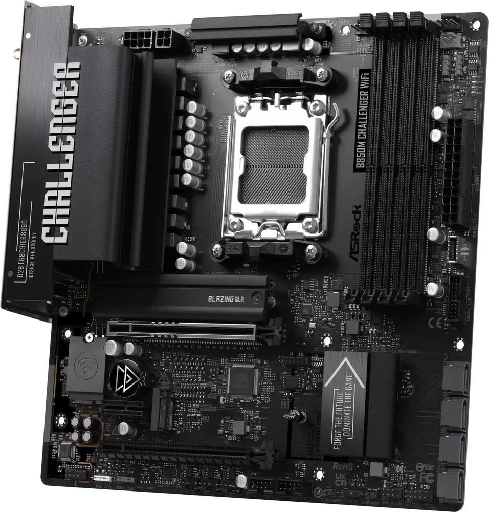 Pagrindinė plokštė ASROCK B850M Challenger WiFi DDR5 AM5 90-MXBU40-A0UAYZ mažmeninė prekyba