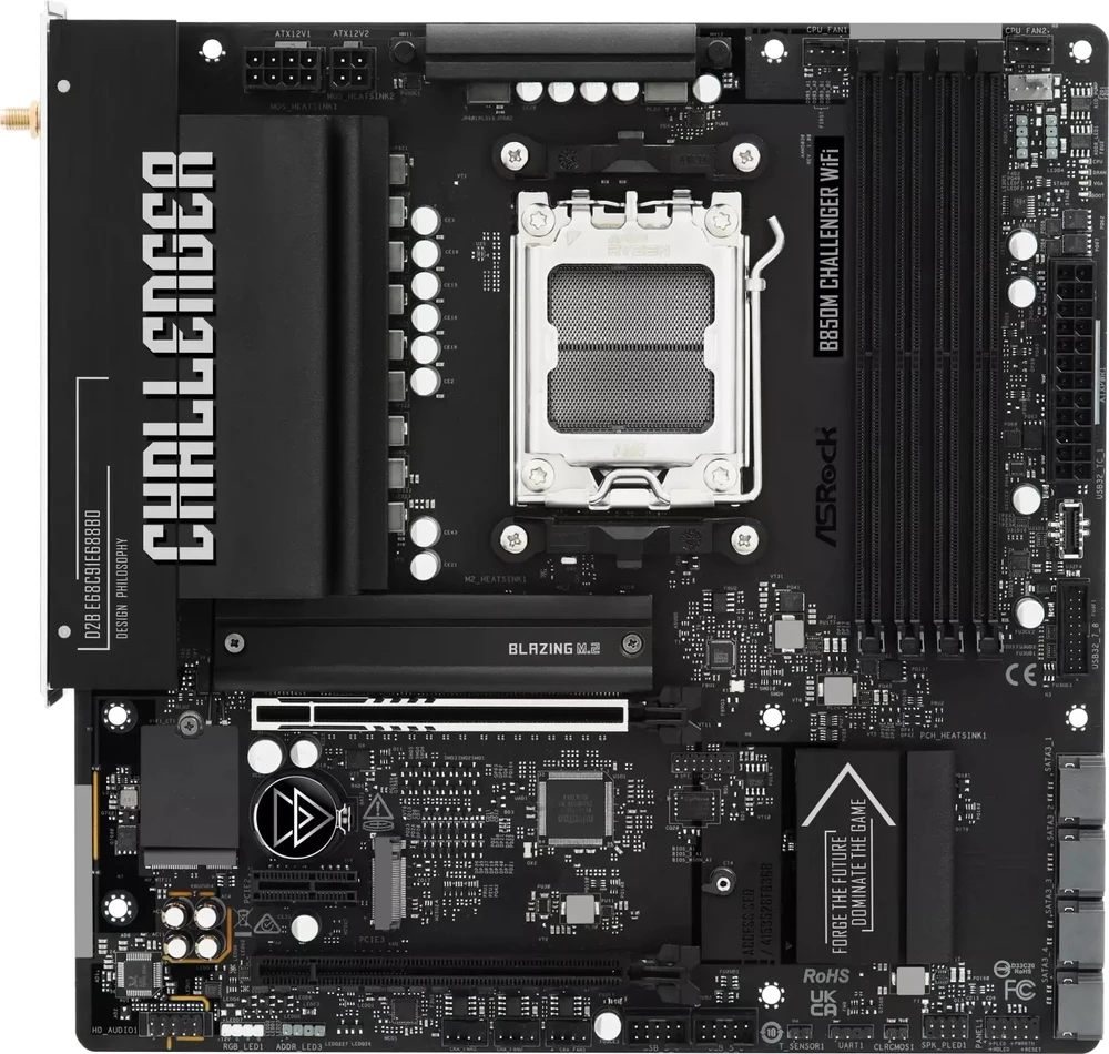 Pagrindinė plokštė ASROCK B850M Challenger WiFi DDR5 AM5 90-MXBU40-A0UAYZ mažmeninė prekyba