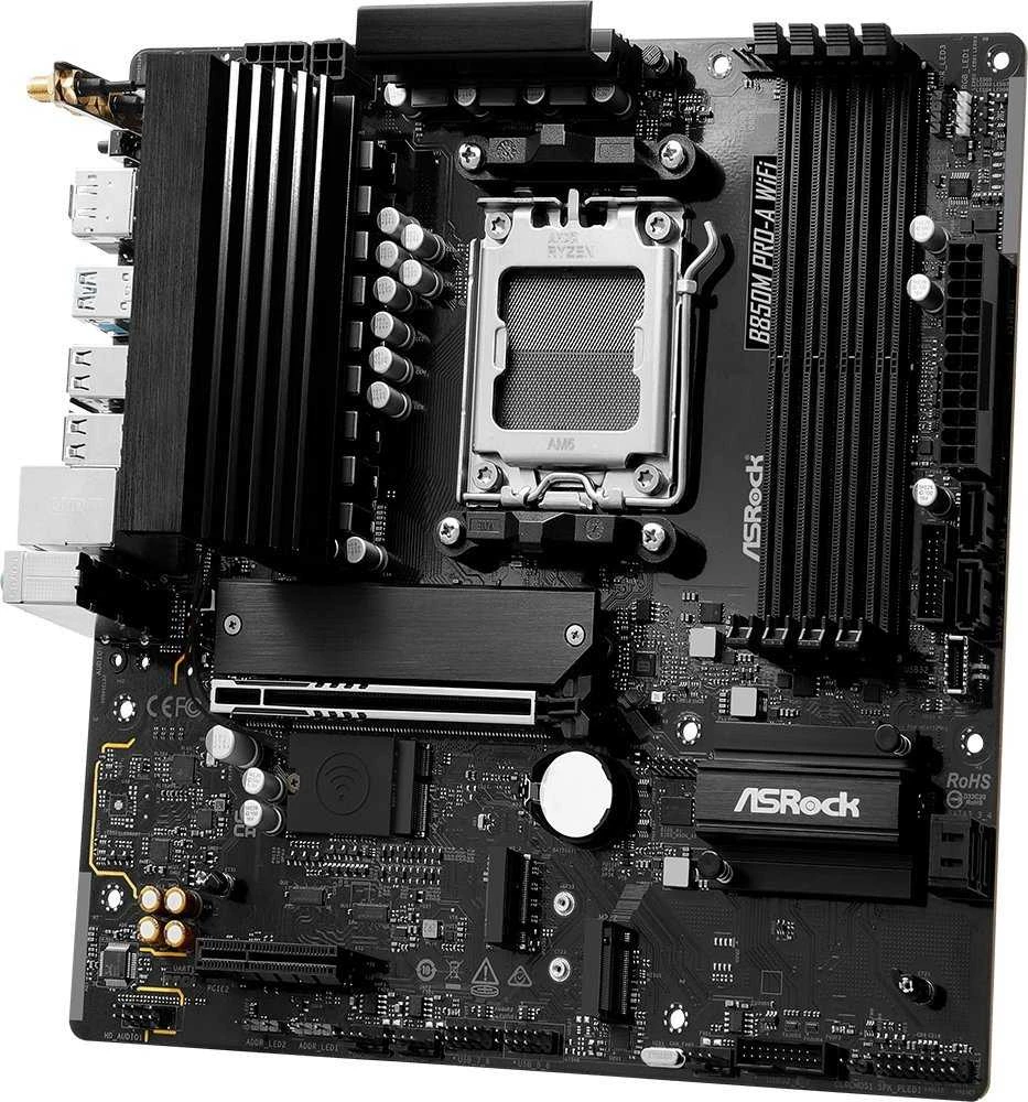 ASRock B850M Pro-A WiFi AMD B850 Socket AM5 micro ATX pagrindinė plokštė