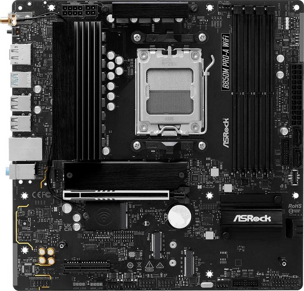 ASRock B850M Pro-A WiFi AMD B850 Socket AM5 micro ATX pagrindinė plokštė