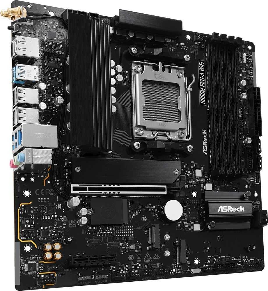 ASRock B850M Pro-A WiFi AMD B850 Socket AM5 micro ATX pagrindinė plokštė