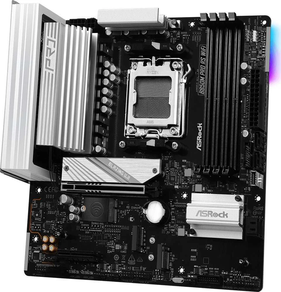Pagrindinė plokštė ASRock B850M Pro RS WiFi AMD B850 Lizdas AM5 micro ATX