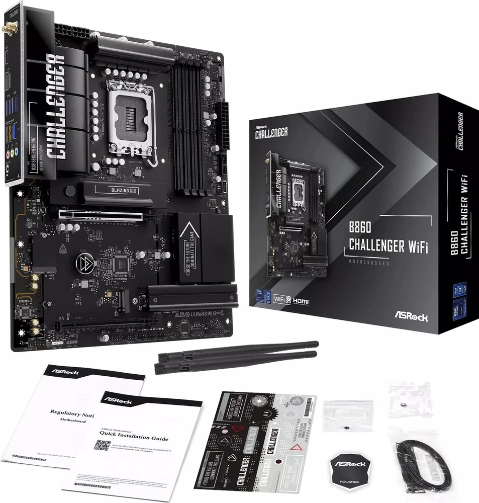Pagrindinė plokštė ASRock B860 Challenger WiFi 1851 ATX HDMI/USB-C DDR