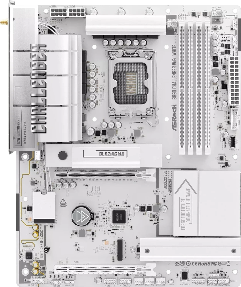 Pagrindinė plokštė Asrock B860 Challenger WiFi Baltas Intel B860 LGA 1851 (Socket V1) ATX