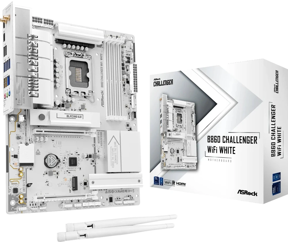 Pagrindinė plokštė Asrock B860 Challenger WiFi Baltas Intel B860 LGA 1851 (Socket V1) ATX