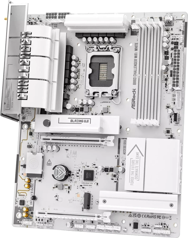 Pagrindinė plokštė Asrock B860 Challenger WiFi Baltas Intel B860 LGA 1851 (Socket V1) ATX