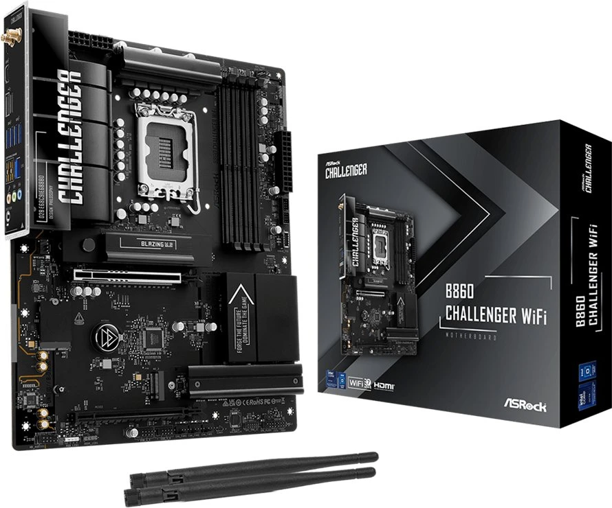 Pagrindinė plokštė ASRock B860 Challenger WiFi 1851 ATX HDMI/USB-C DDR