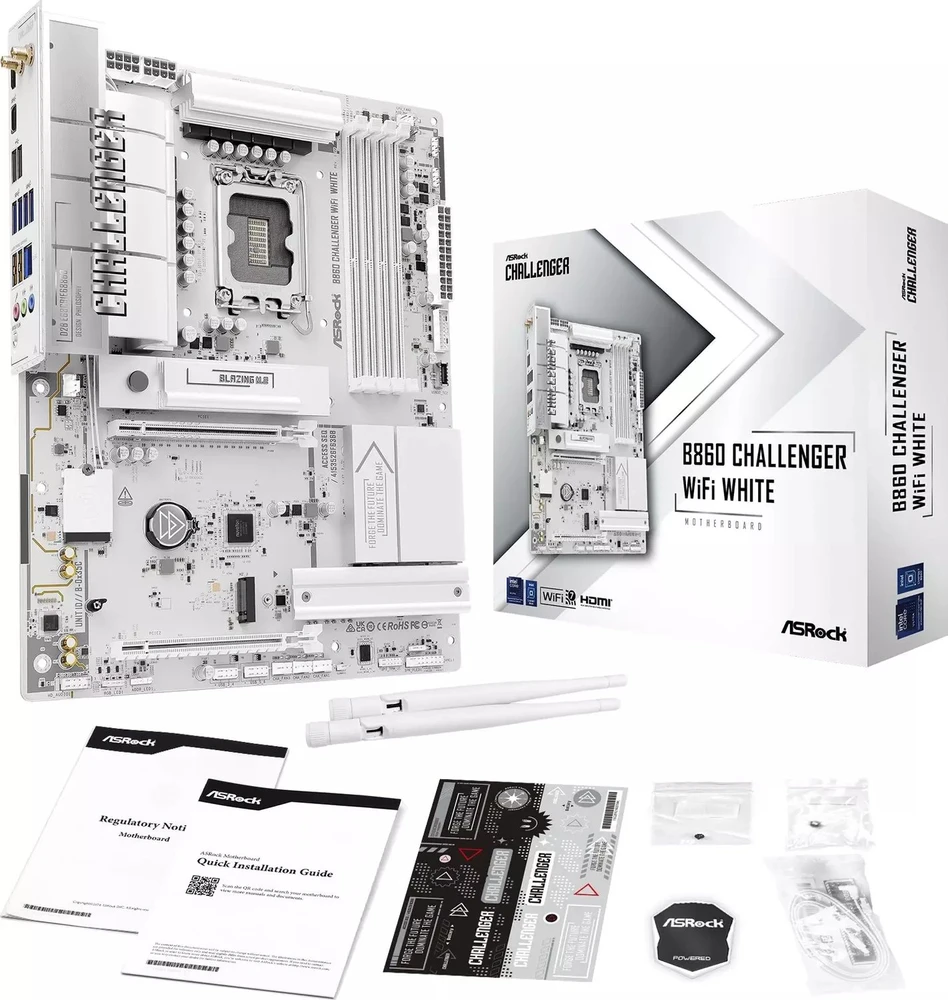 Pagrindinė plokštė Asrock B860 Challenger WiFi Baltas Intel B860 LGA 1851 (Socket V1) ATX
