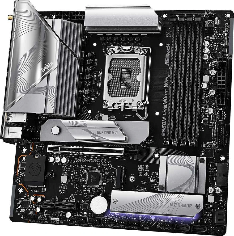 Pagrindinė plokštė Asrock B860M LiveMixer WiFi Intel B860 LGA 1851 (Socket V1) micro ATX