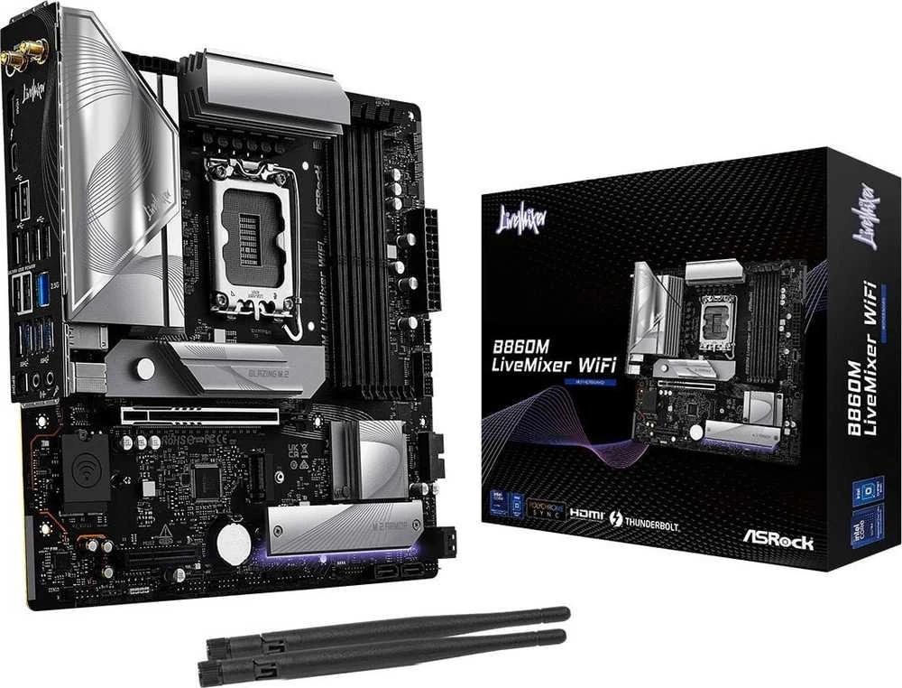 Pagrindinė plokštė Asrock B860M LiveMixer WiFi Intel B860 LGA 1851 (Socket V1) micro ATX
