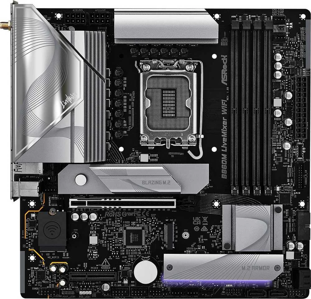 Pagrindinė plokštė Asrock B860M LiveMixer WiFi Intel B860 LGA 1851 (Socket V1) micro ATX