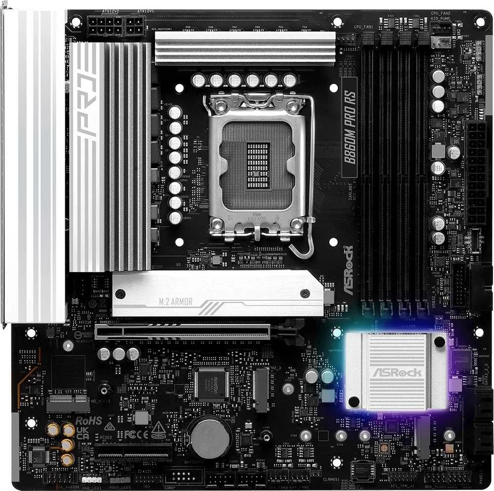 Asrock B860M Pro RS Intel B860 LGA 1851 (Socket V1) micro ATX pagrindinė plokštė