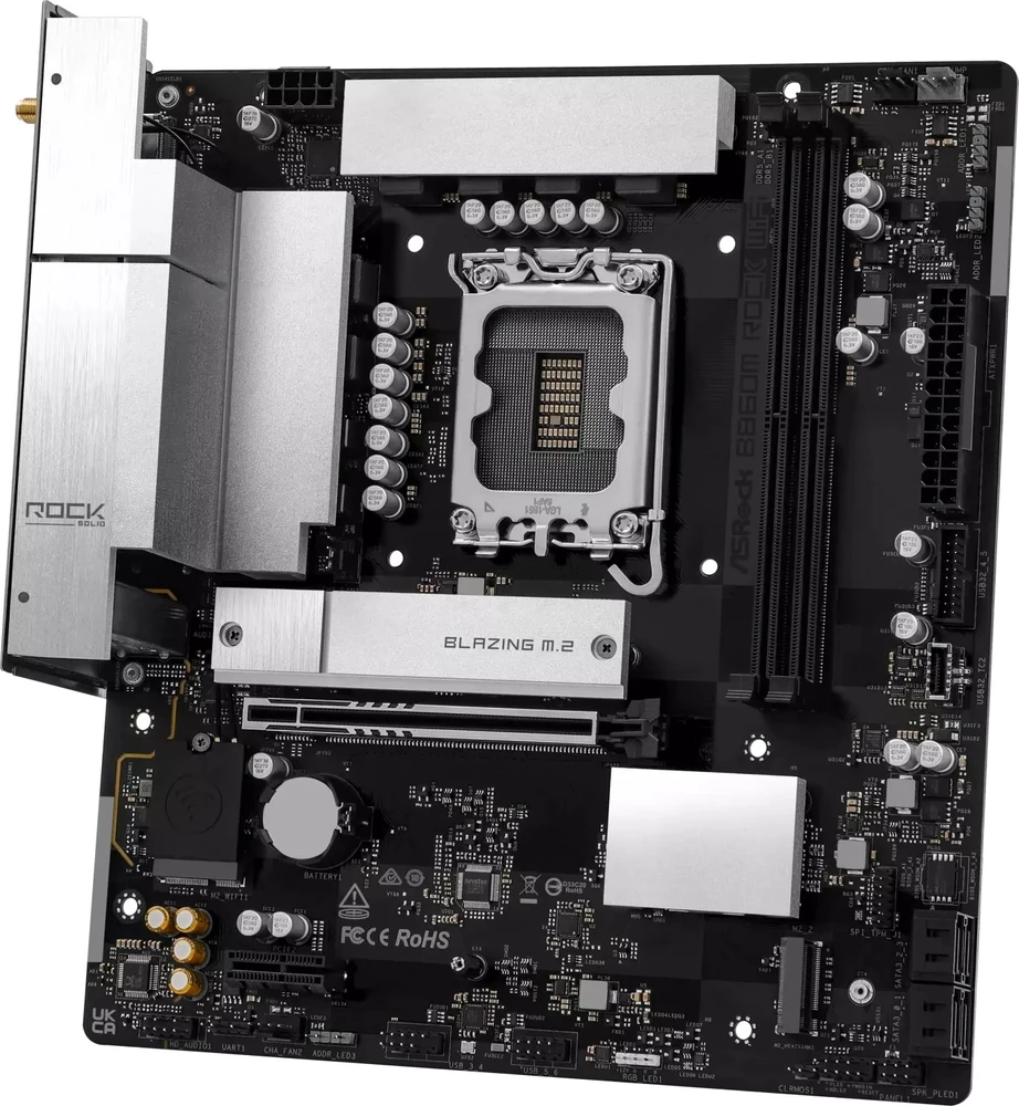 Asrock B860M Rock WiFi Intel B860 LGA 1851 (Socket V1) micro ATX pagrindinė plokštė
