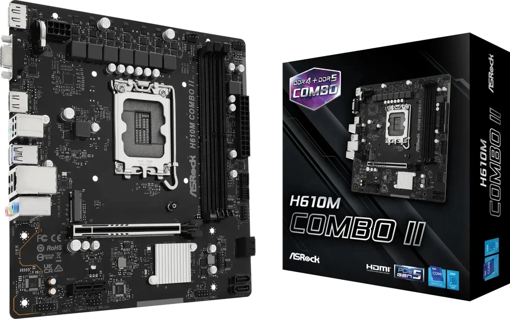 Pagrindinė plokštė ASRock H610M Combo II 1700 mATX HDMI/DP/D-Sub DD