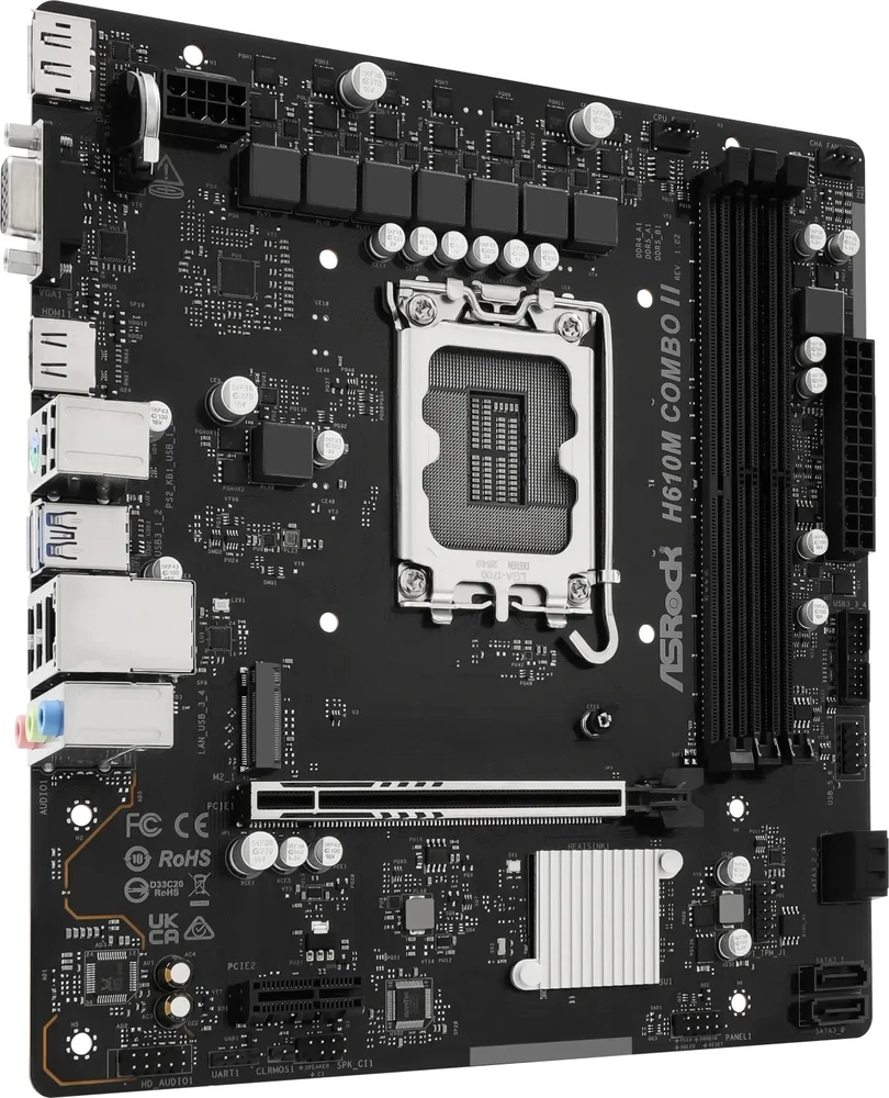 Pagrindinė plokštė ASRock H610M Combo II 1700 mATX HDMI/DP/D-Sub DD