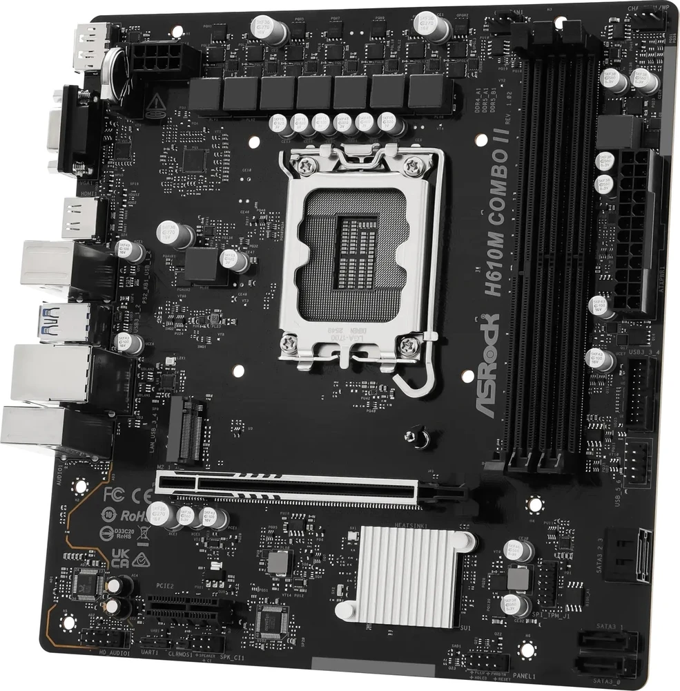 Pagrindinė plokštė ASRock H610M Combo II 1700 mATX HDMI/DP/D-Sub DD
