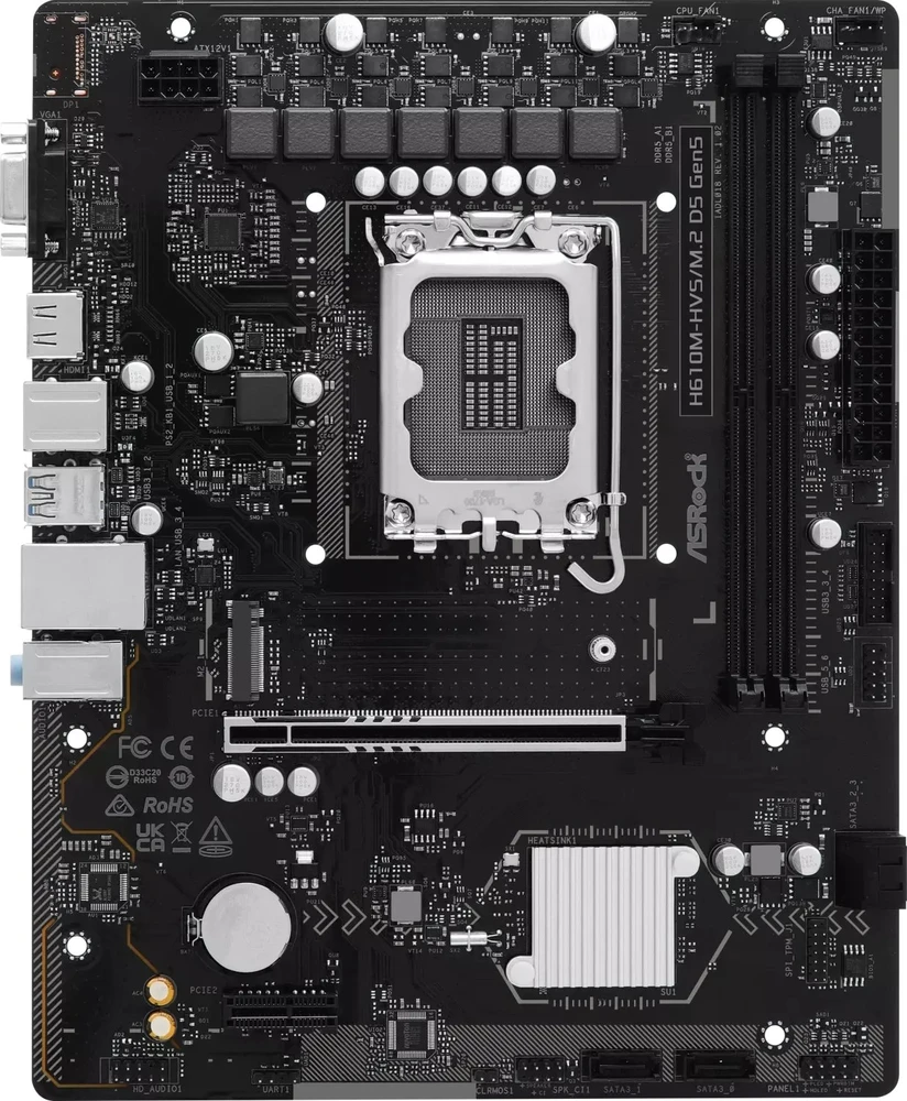 Asrock H610M-HVS/M.2 D5 GEN5 pagrindinė plokštė