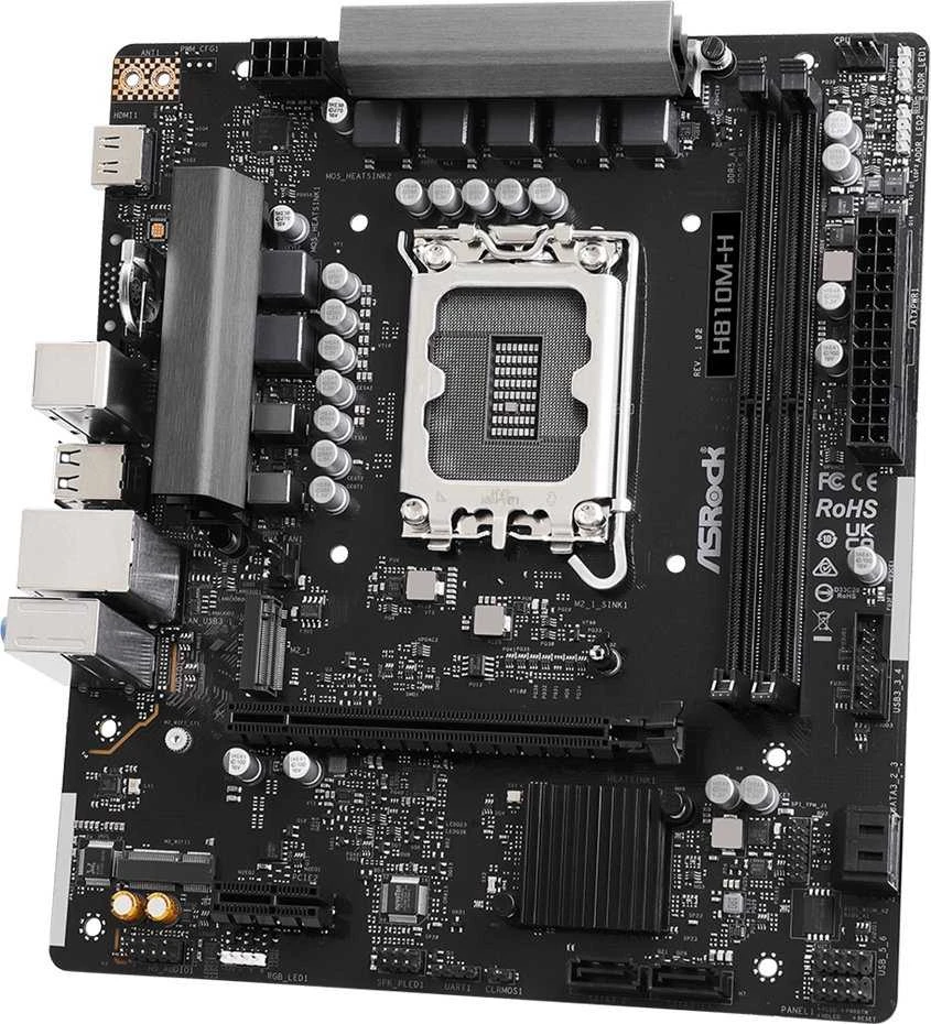Asrock H810M-H Intel H810 LGA 1851 (Socket V1) micro ATX pagrindinė plokštė