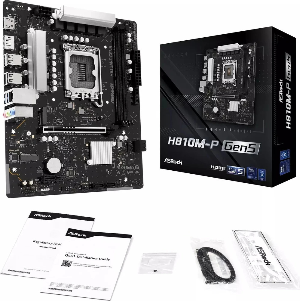 „Asrock H810M-P GEN5“ pagrindinė plokštė