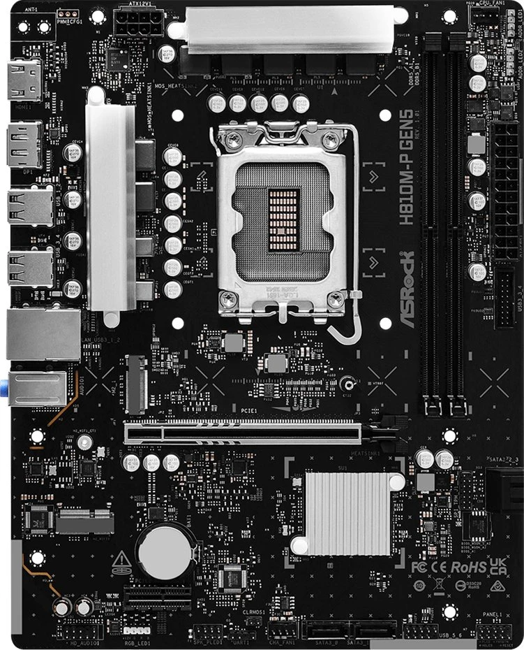 „Asrock H810M-P GEN5“ pagrindinė plokštė
