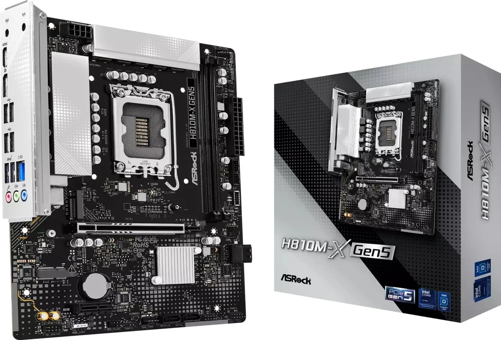 Pagrindinė plokštė ASRock H810M-X GEN5 1851 mATX HDMI/DP DD