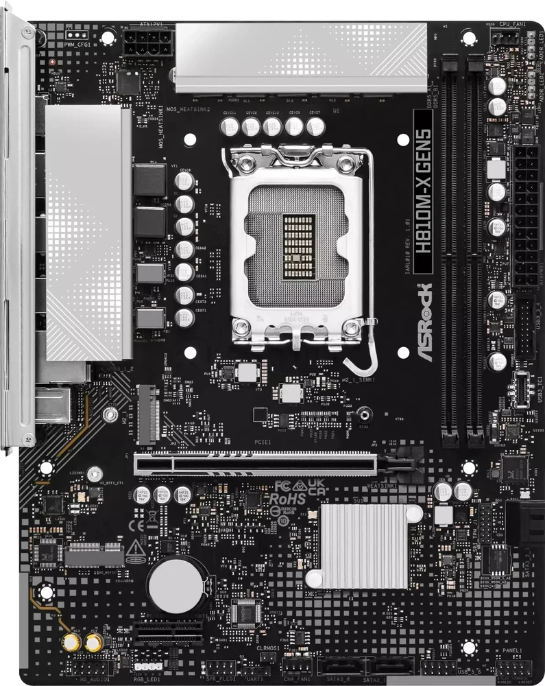 Pagrindinė plokštė ASRock H810M-X GEN5 1851 mATX HDMI/DP DD