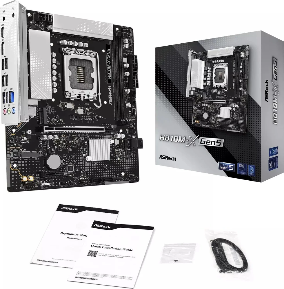 Pagrindinė plokštė ASRock H810M-X GEN5 1851 mATX HDMI/DP DD