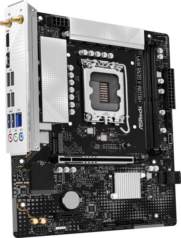 Asrock H810M-X Gen5 WiFi Intel H810 LGA 1851 (Socket V1) micro ATX pagrindinė plokštė
