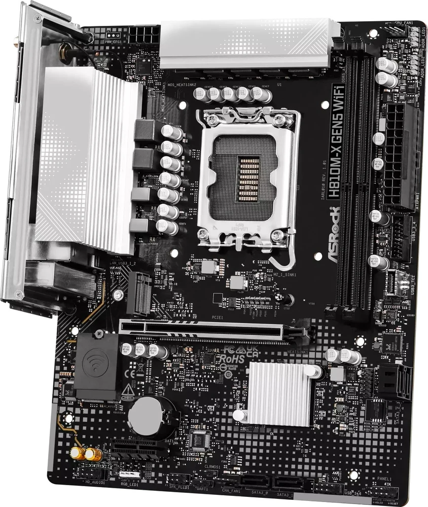 Asrock H810M-X Gen5 WiFi Intel H810 LGA 1851 (Socket V1) micro ATX pagrindinė plokštė