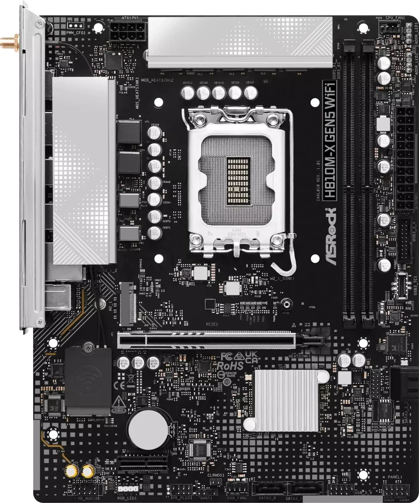 Asrock H810M-X Gen5 WiFi Intel H810 LGA 1851 (Socket V1) micro ATX pagrindinė plokštė