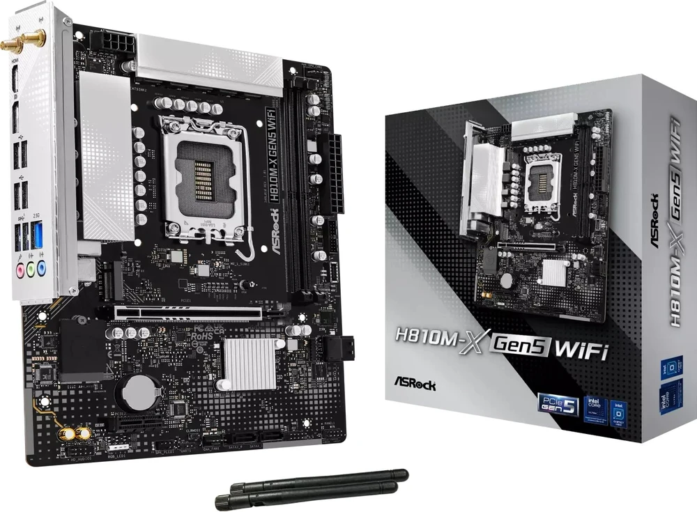 Asrock H810M-X Gen5 WiFi Intel H810 LGA 1851 (Socket V1) micro ATX pagrindinė plokštė