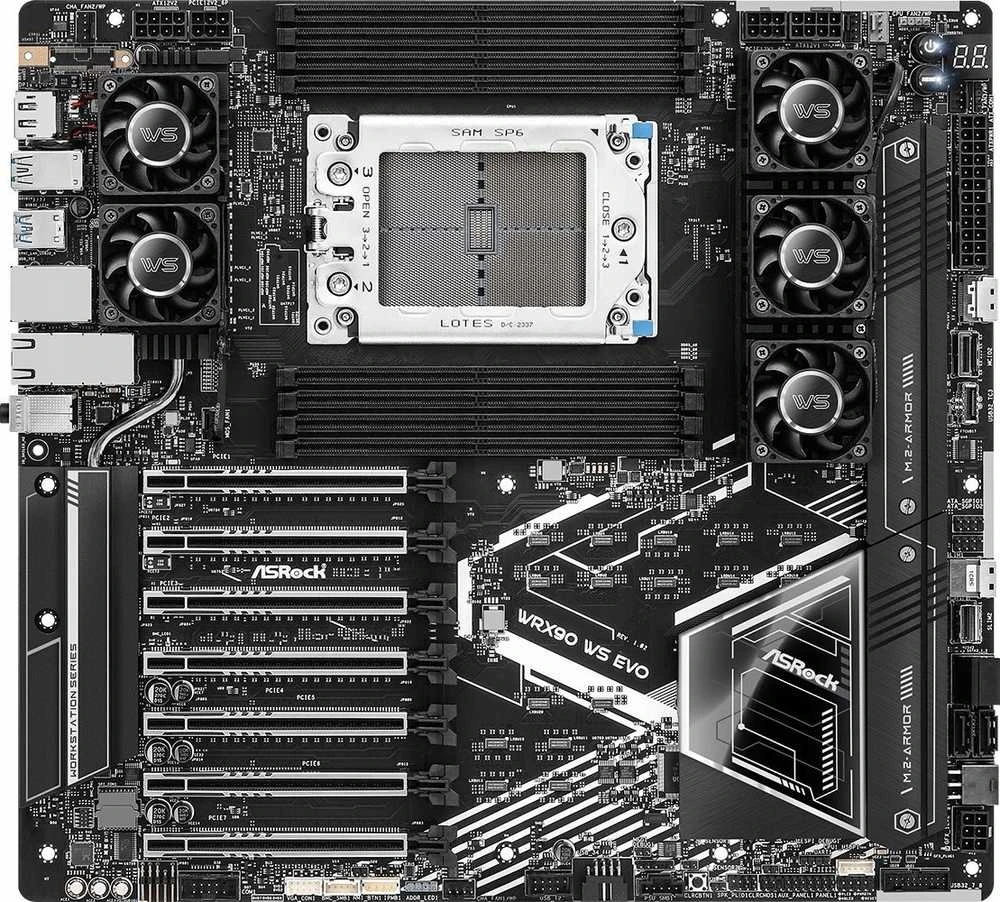 Asrock WRX90 WS EVO pagrindinė plokštė AMD WRX90 Socket sTR5 EEB