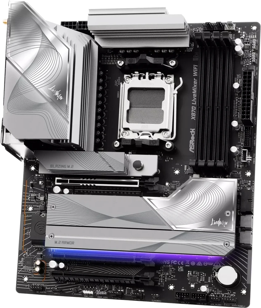 Pagrindinė plokštė Asrock X870 LiveMixer WiFi AMD X870 Socket AM5 ATX