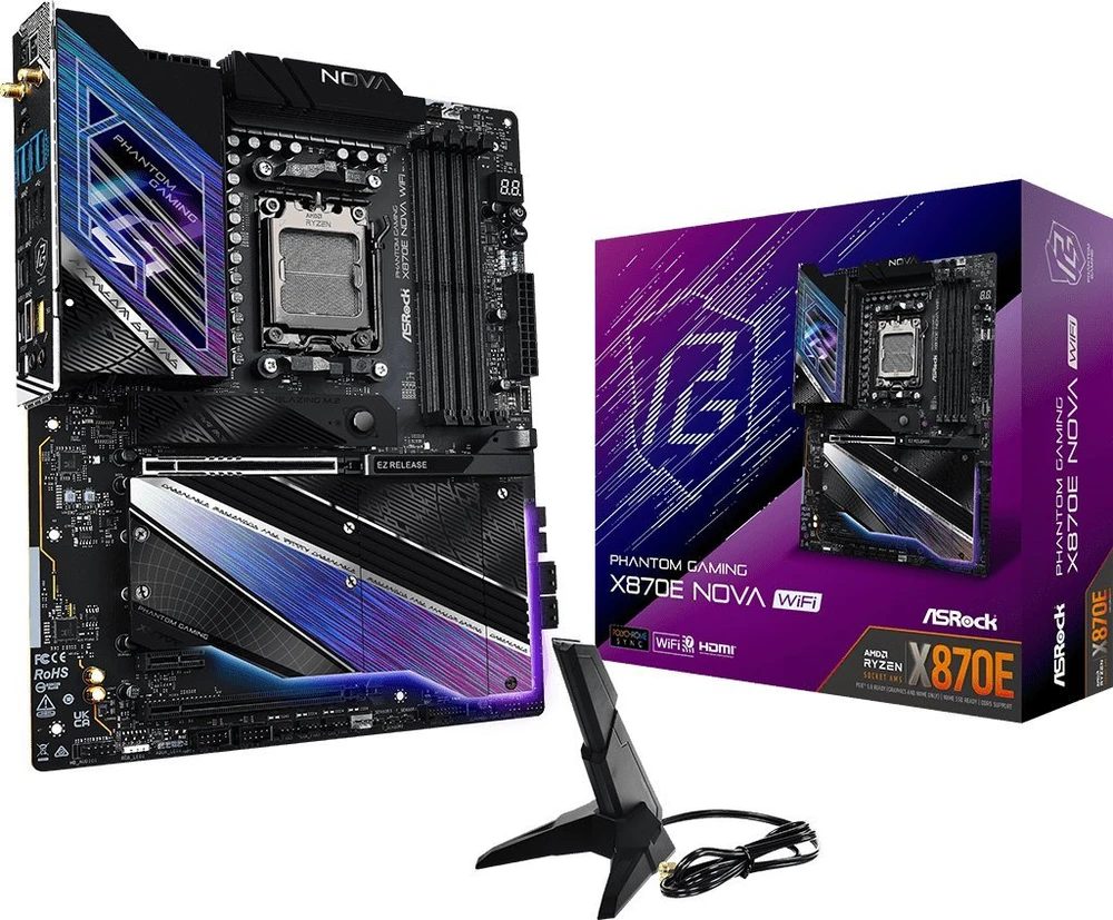 Pagrindinė plokštė ASROCK X870E NOVA WIFI AM5 DDR5 ATX MB