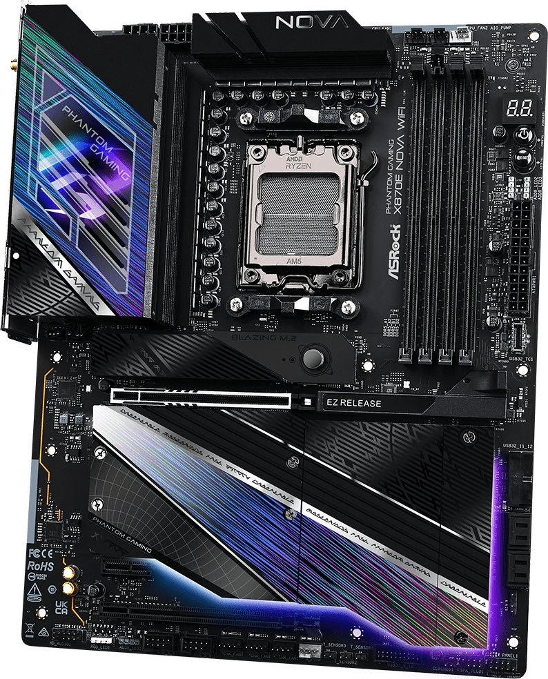Pagrindinė plokštė ASROCK X870E NOVA WIFI AM5 DDR5 ATX MB