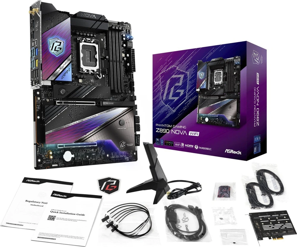 ASRock Phantom Gaming Z890 Nova WiFi Intel Z890 LGA 1851 (Socket V1) ATX pagrindinė plokštė