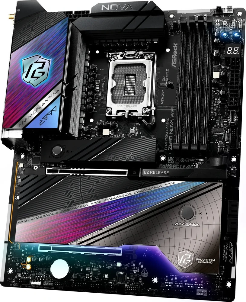 ASRock Phantom Gaming Z890 Nova WiFi Intel Z890 LGA 1851 (Socket V1) ATX pagrindinė plokštė