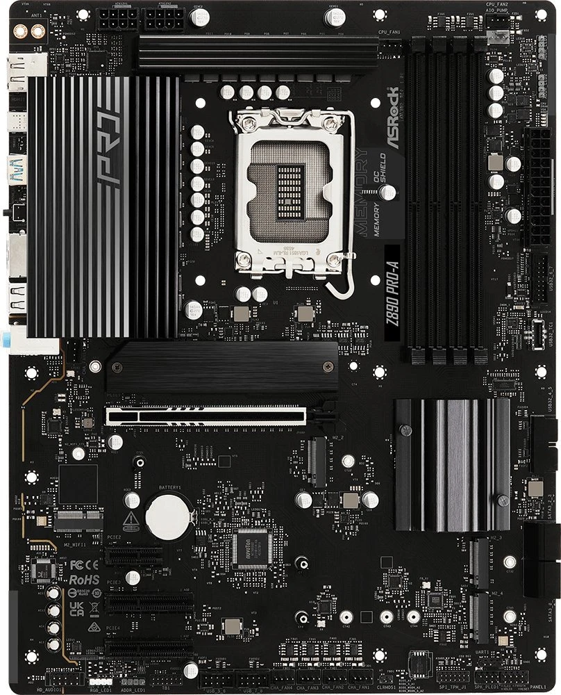 ASRock Z890 Pro-A Intel Z890 LGA 1851 (Socket V1) ATX pagrindinė plokštė