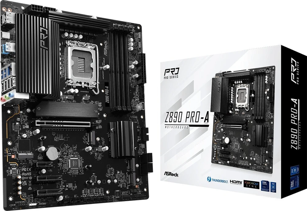ASRock Z890 Pro-A Intel Z890 LGA 1851 (Socket V1) ATX pagrindinė plokštė