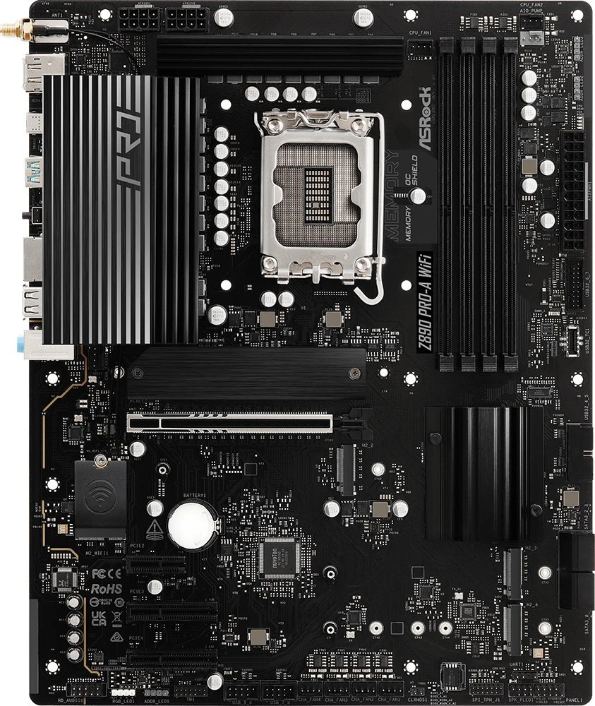 ASRock Z890 Pro-A WiFi Intel Z890 LGA 1851 (Socket V1) ATX pagrindinė plokštė