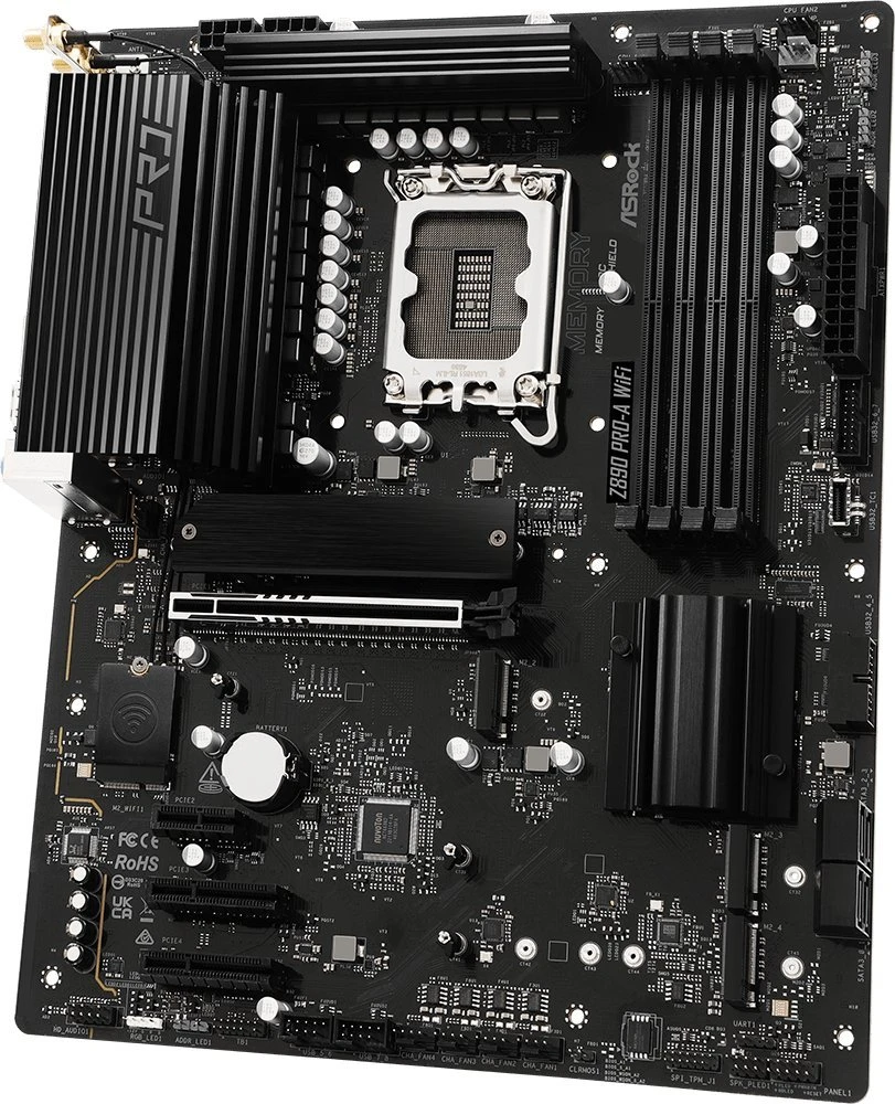 ASRock Z890 Pro-A WiFi Intel Z890 LGA 1851 (Socket V1) ATX pagrindinė plokštė