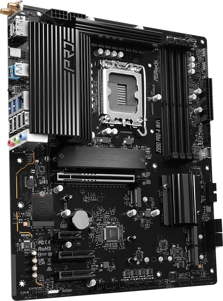 ASRock Z890 Pro-A WiFi Intel Z890 LGA 1851 (Socket V1) ATX pagrindinė plokštė